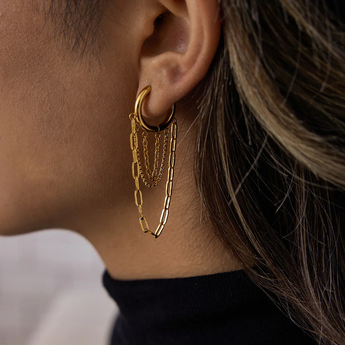 Alaina Link Chain Hoops