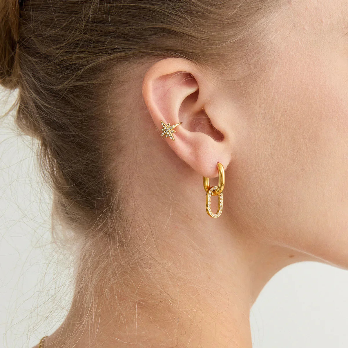 Aina Double Hoop Diamond Earrings