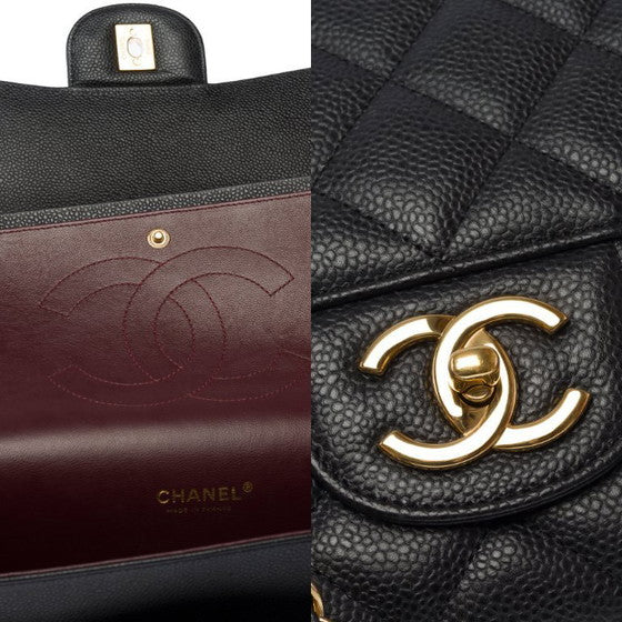 Classic Black Quilted Leather Bag – Gold Chain Edition