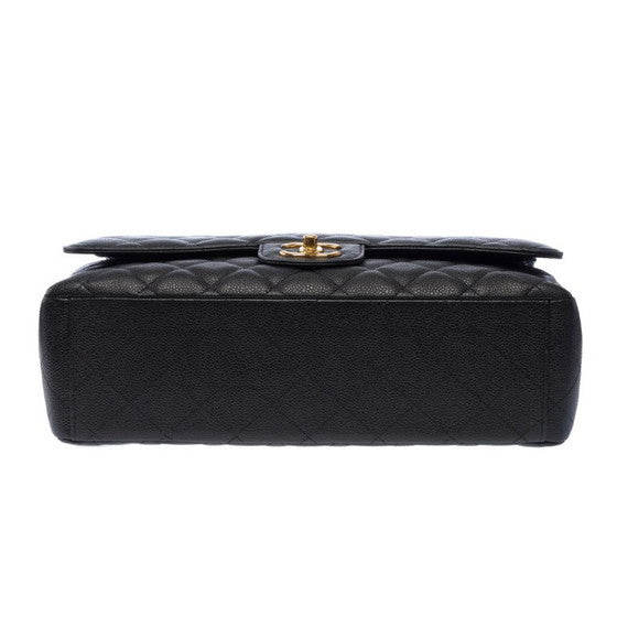 Classic Black Quilted Leather Bag – Gold Chain Edition