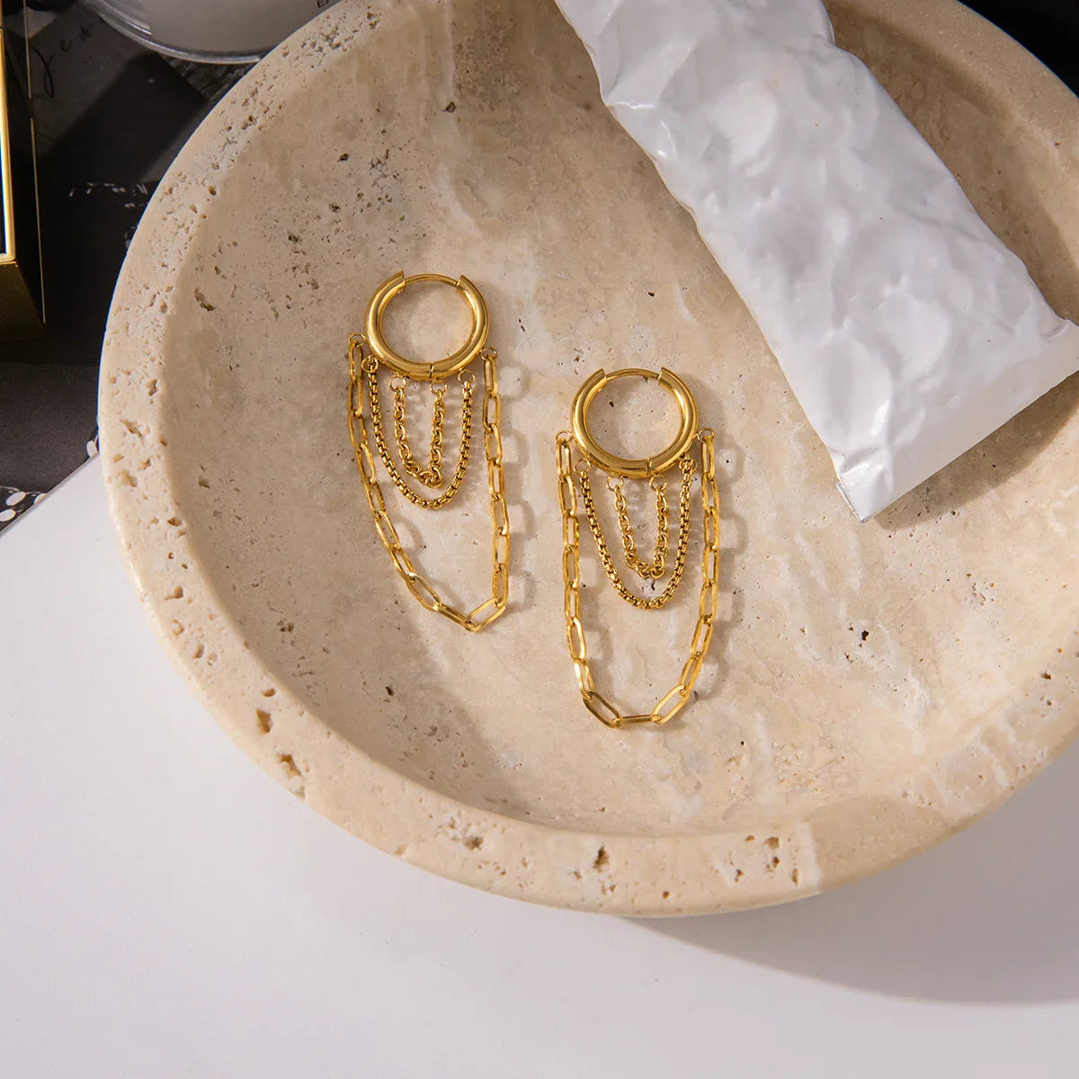 Alaina Link Chain Hoops