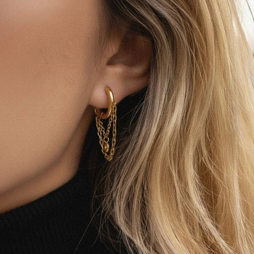 Adore Diamond Drop Hoops