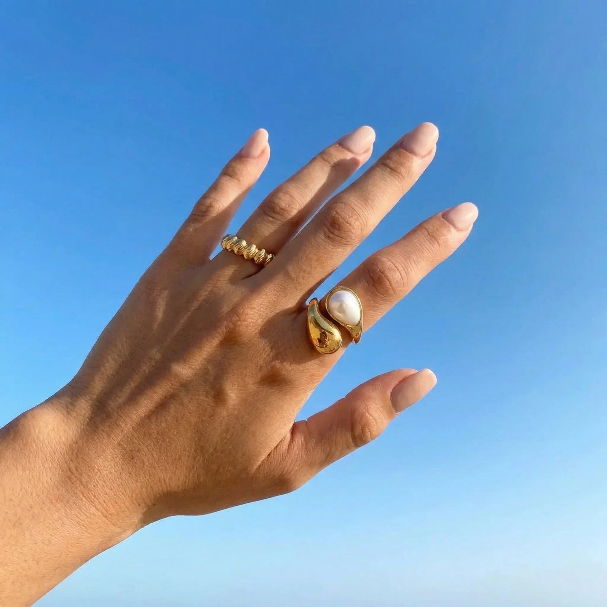 Mara Amber Pearl Ring