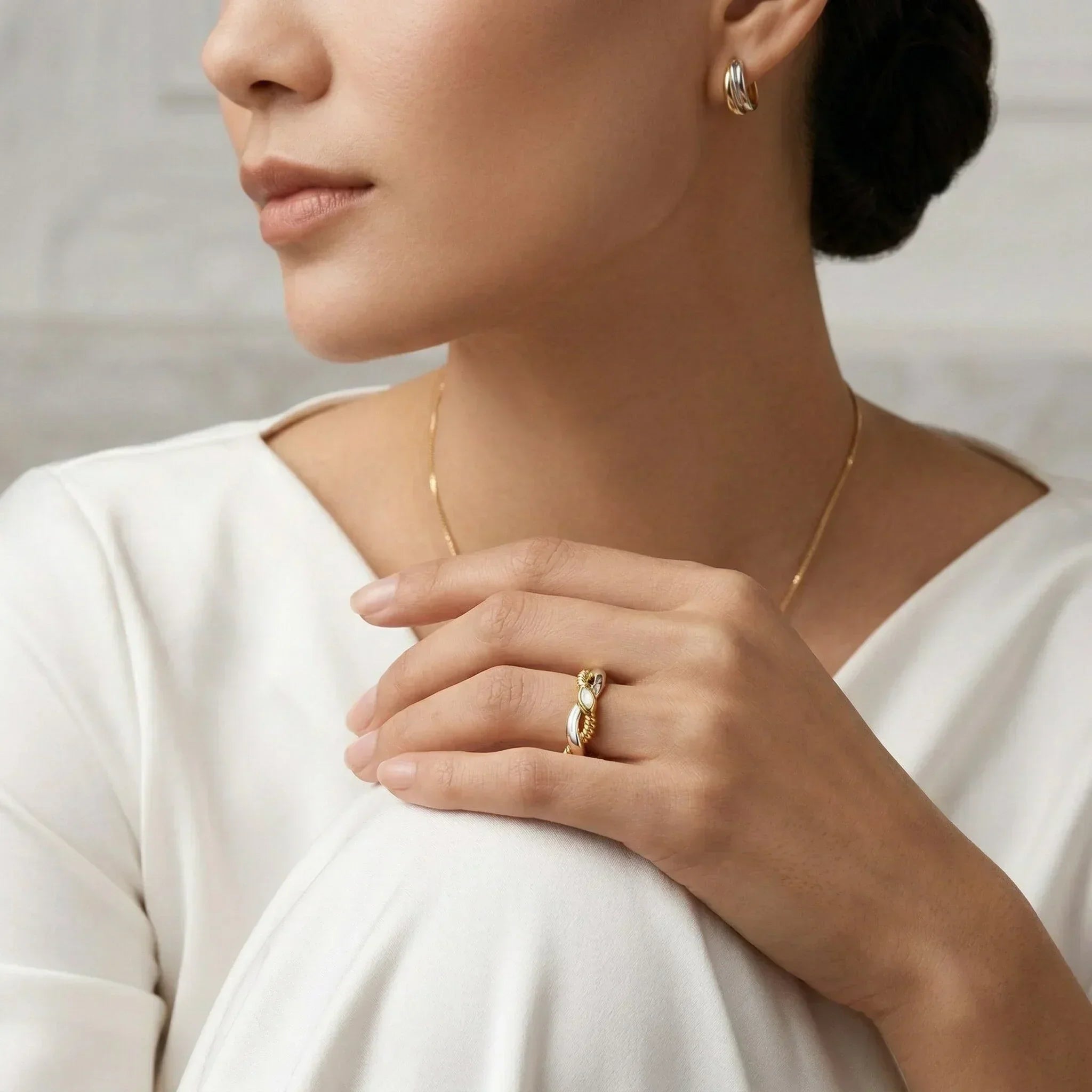 Nerisse Two-Tone Twist Ring