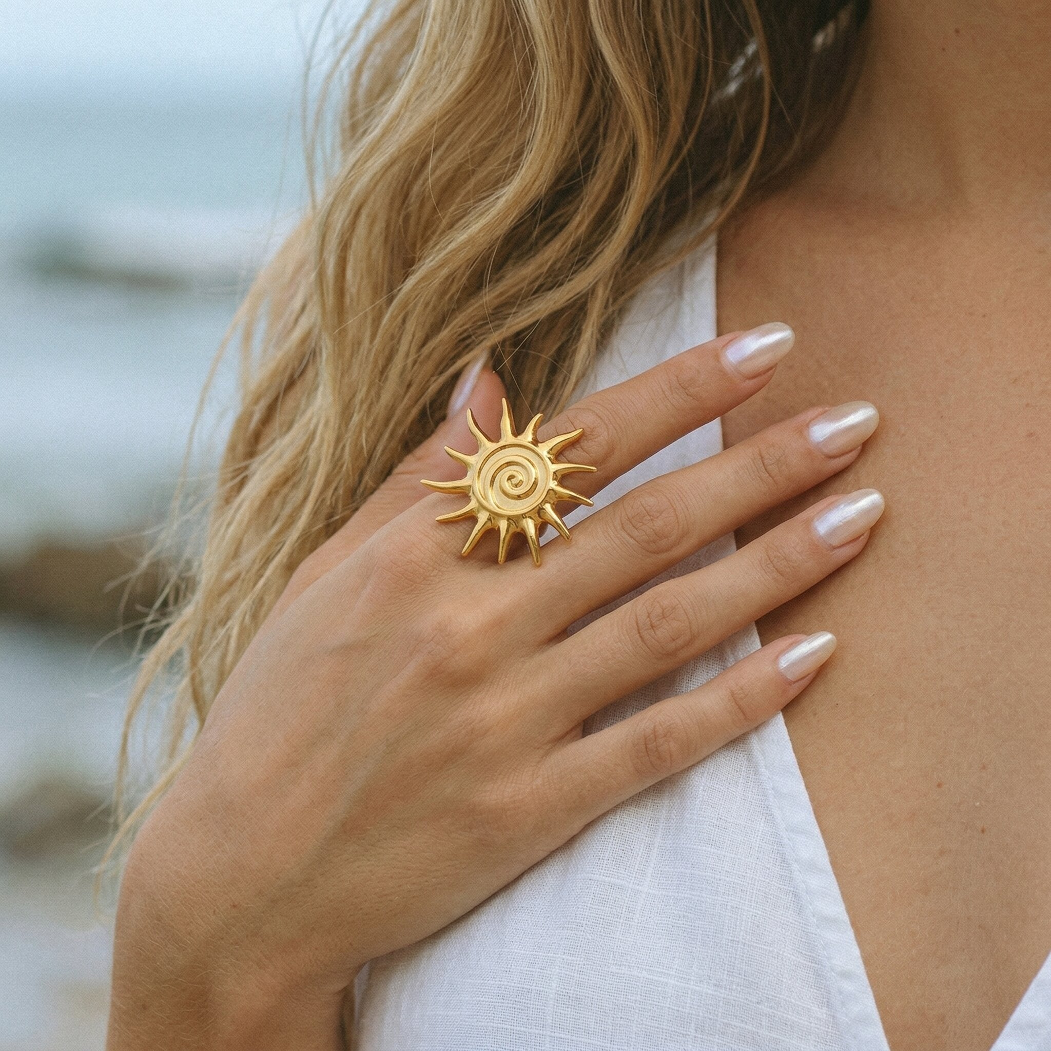 Solstice Golden Sun Ring