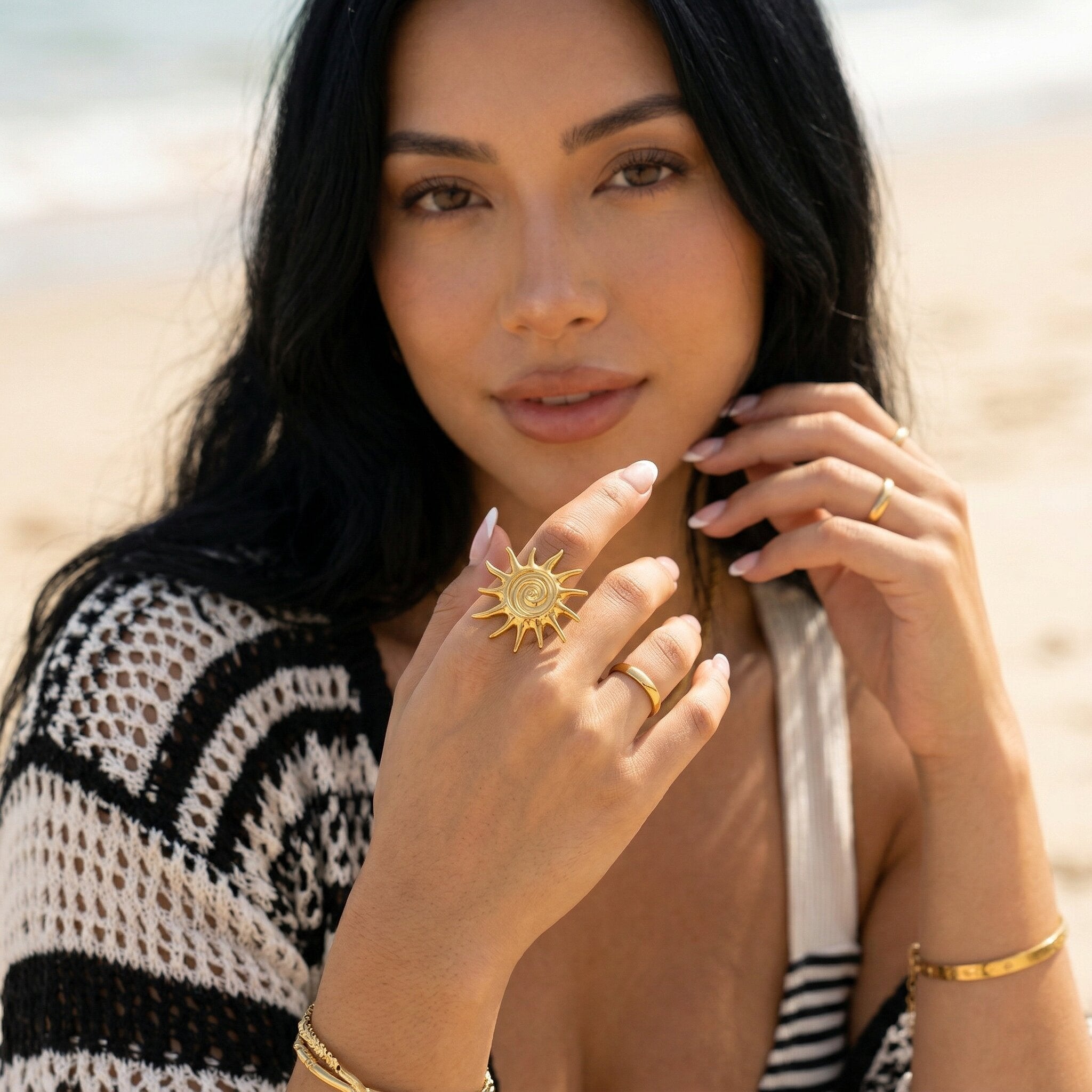 Solstice Golden Sun Ring