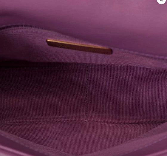Bag 19 Purple Quilted Lambskin Leather Shoulder Bag