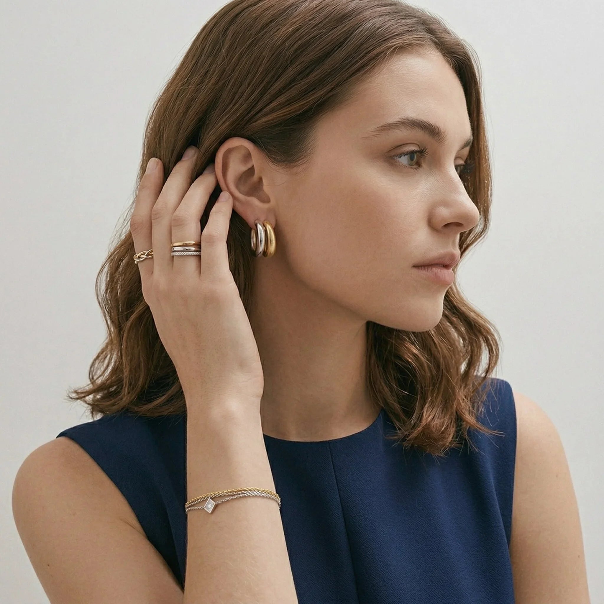 Ingrid Two Tone Hoop Earring