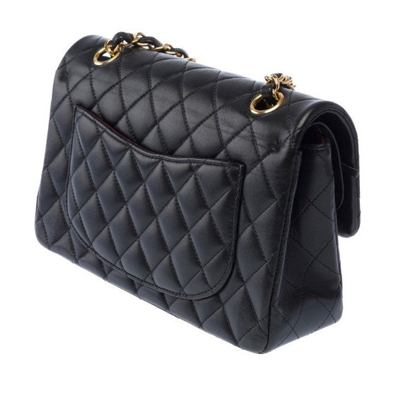 Classic Black Quilted Leather Small Bag with Gold Chain